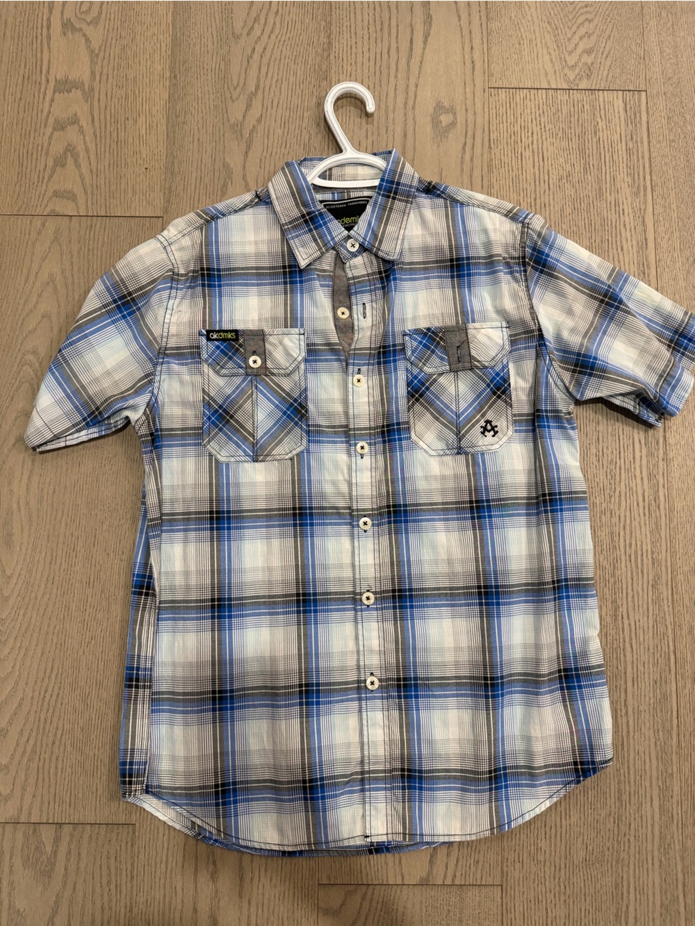 Wrangler Blue Plaid Button-Up Shirt - Men's